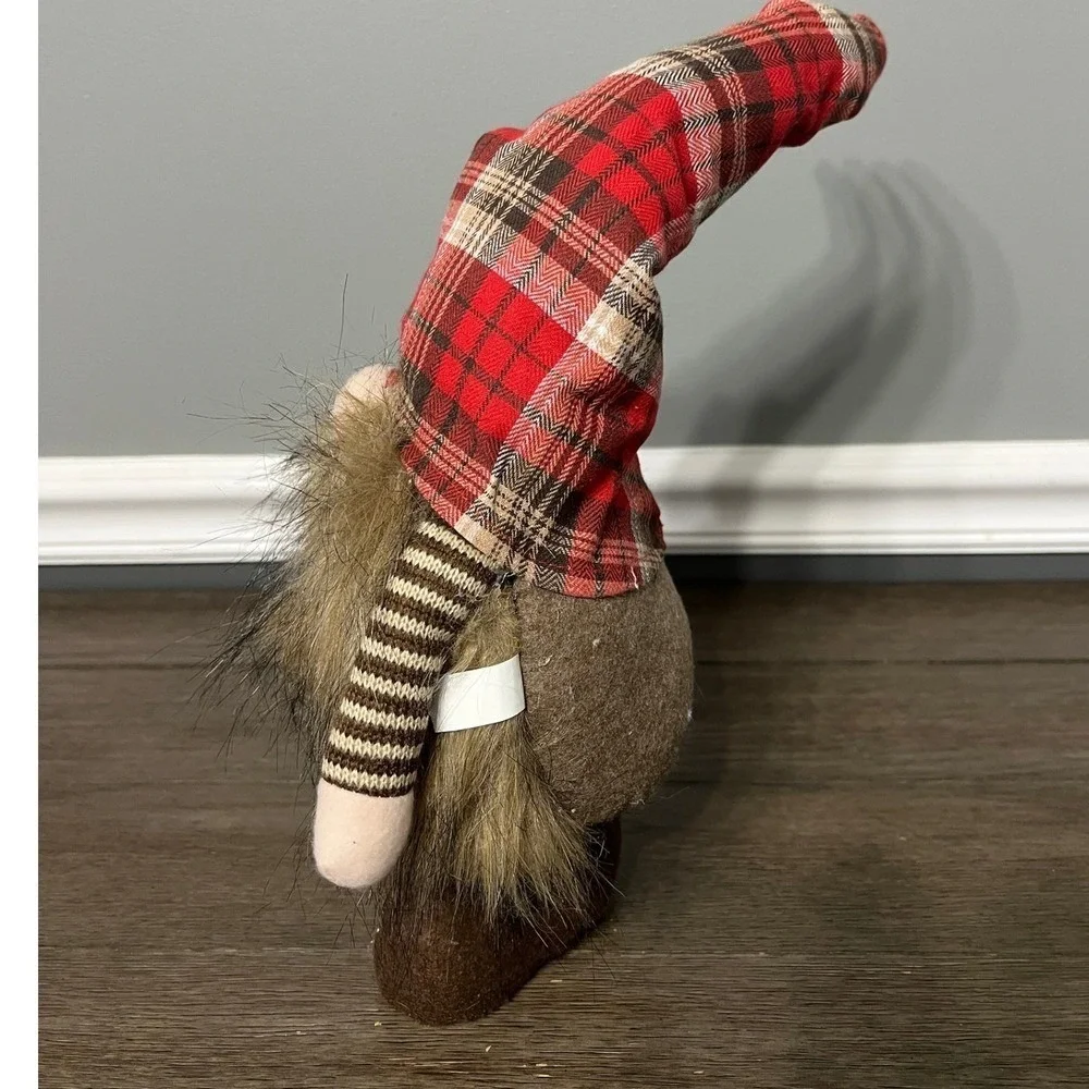 Holiday Gnome Christmas‎ Tabletop Decor Shelf Sitter Red Plaid Festive